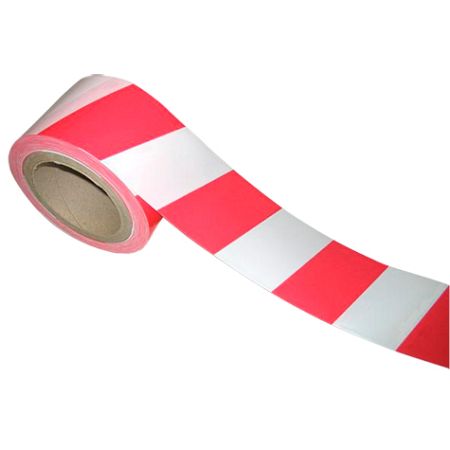 TAPE BARRIER 75MM X 50M RED/WHITE ECONOMY 